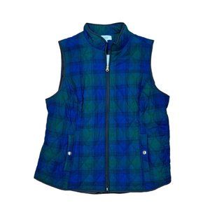 New Croft & Barrow Classic Quilted Vest Womens Large Blue Green Zip Up Fall $49
